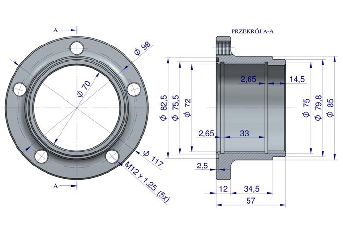 Piasta talerza agregatu 5-otworowa Kuta Gamma-2 Horsch Joker 23246101