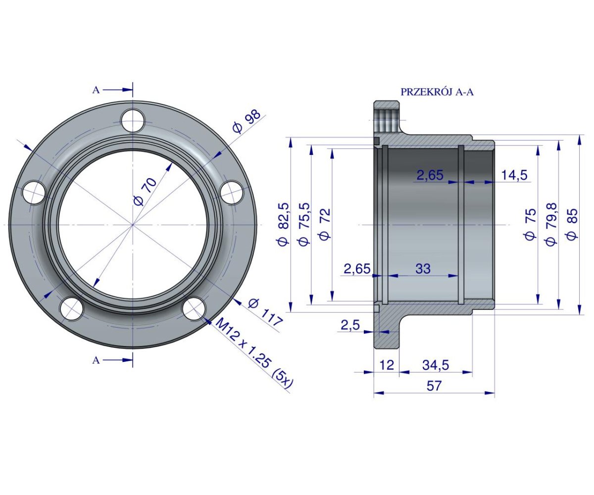 Piasta talerza agregatu 5-otworowa Kuta Gamma-2 Horsch Joker 23246101