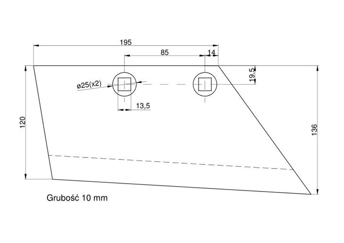 Lemiesz prawy 14" WS 1 E R Lemken Vulcan