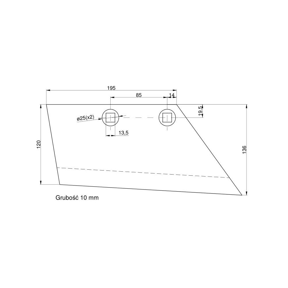 Lemiesz prawy 14" WS 1 E R Lemken Vulcan