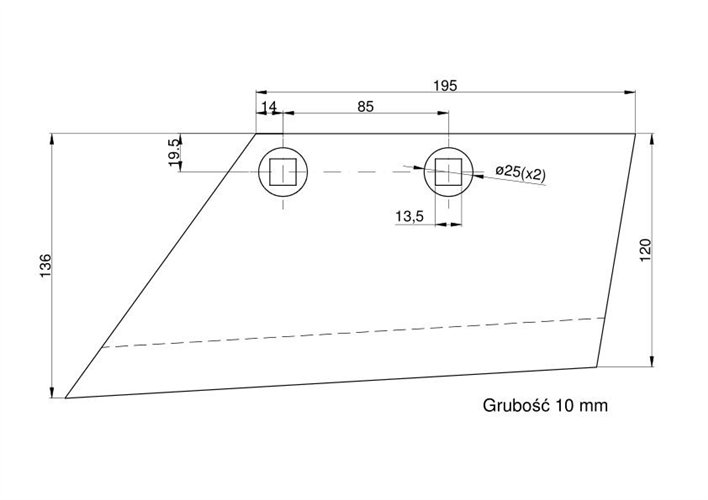 Lemiesz lewy 14" WS 1 E L Lemken Vulcan