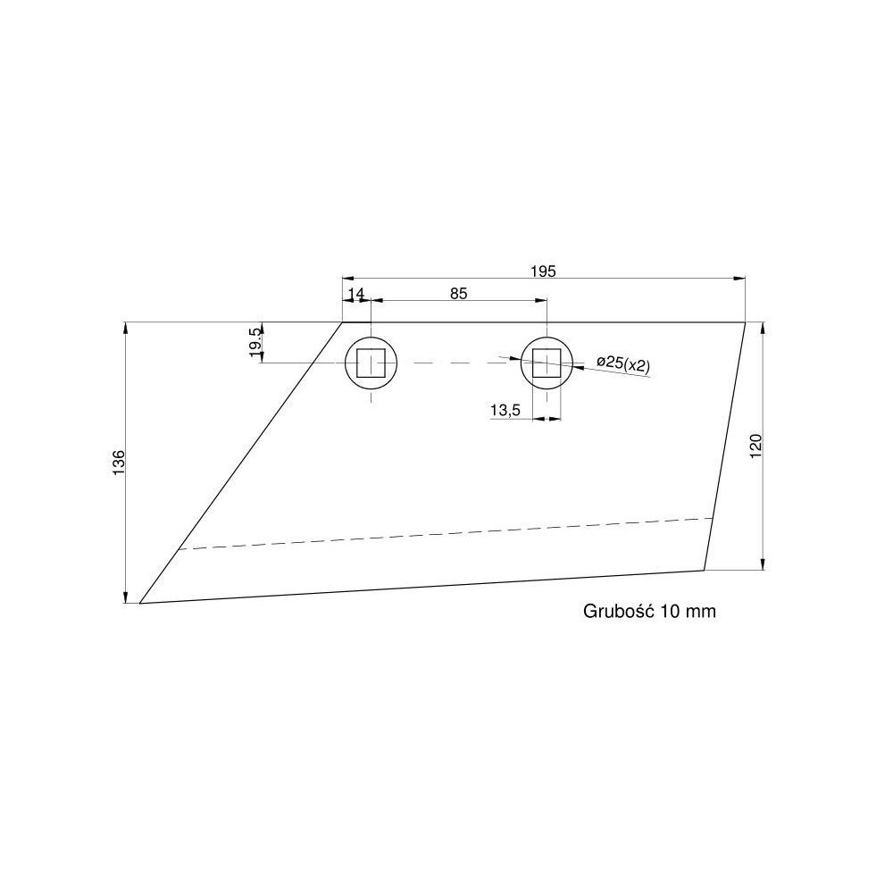 Lemiesz lewy 14" WS 1 E L Lemken Vulcan