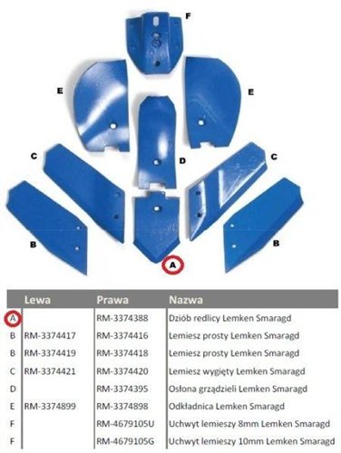 Dziób redlicy Lemken Smaragd Vulcan pasuje śruba M12X35PL - 1 szt.