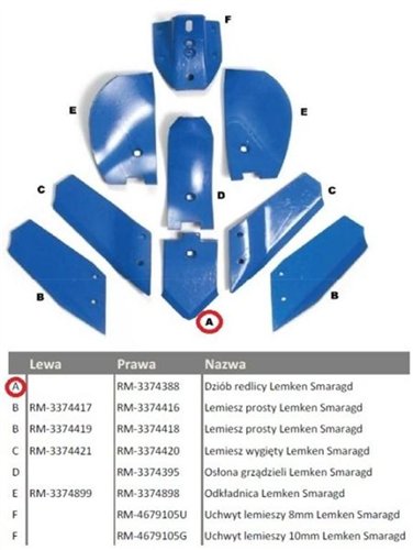 Dziób redlicy Lemken Smaragd Vulcan pasuje śruba M12X35PL - 1 szt.