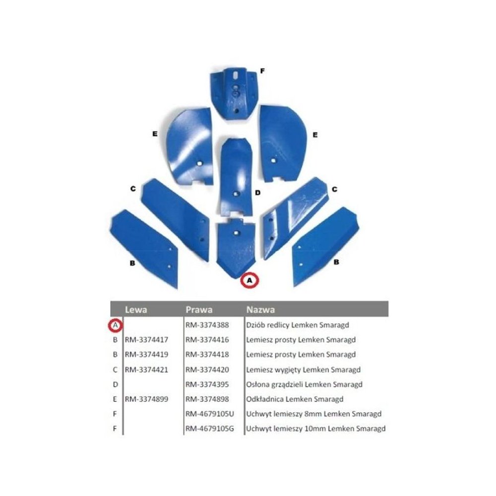 Dziób redlicy Lemken Smaragd Vulcan pasuje śruba M12X35PL - 1 szt.