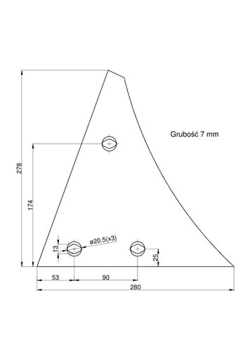 Pierś odkładni prawa 3 otwory Kuhn Vulcan