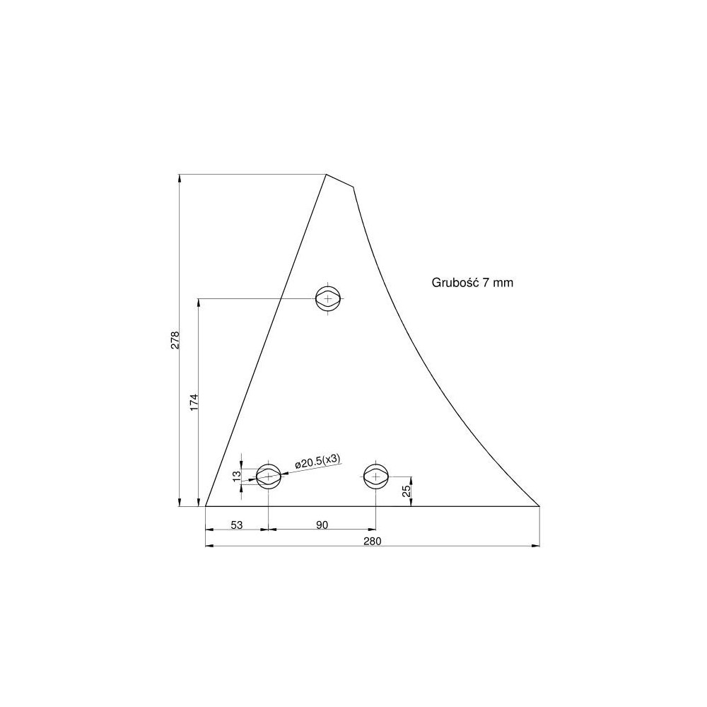 Pierś odkładni prawa 3 otwory Kuhn Vulcan