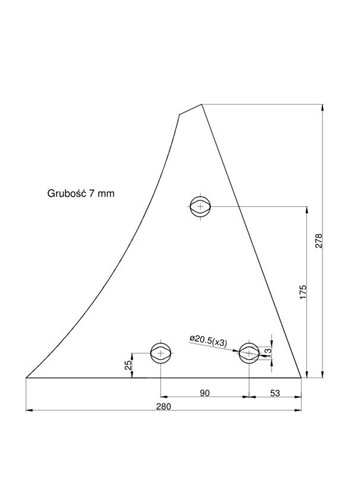 Pierś odkładni lewa 3 otwory Kuhn Vulcan