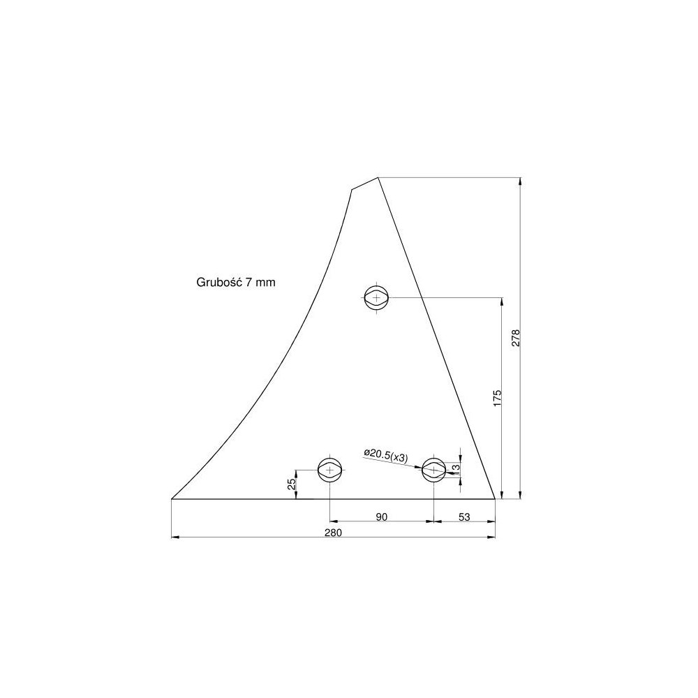Pierś odkładni lewa 3 otwory Kuhn Vulcan