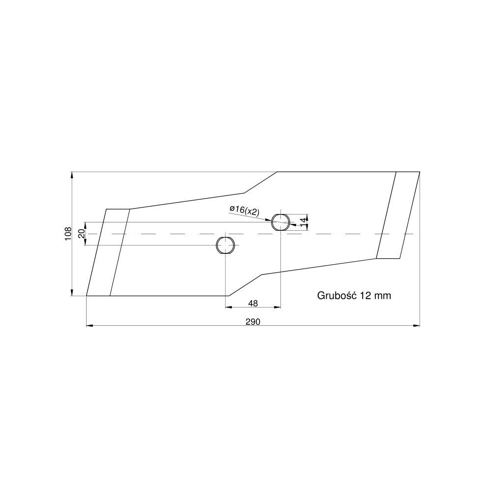Dłuto, nakładka lemiesza obracalna prawa Kuhn Vulcan pasuje śruba M12X34OV2 - 2 szt.