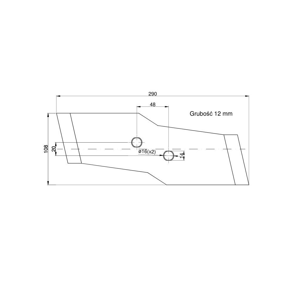 Dłuto, nakładka lemiesza obracalna lewa Kuhn Vulcan pasuje śruba M12X34OV2 - 2 szt.