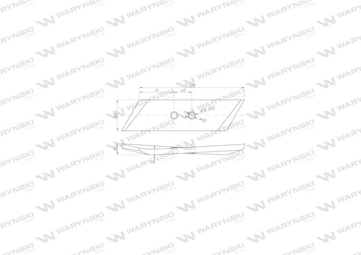 Dłuto, nakładka lemiesza prawa zastosowanie Kverneland stal borowa WARYŃSKI