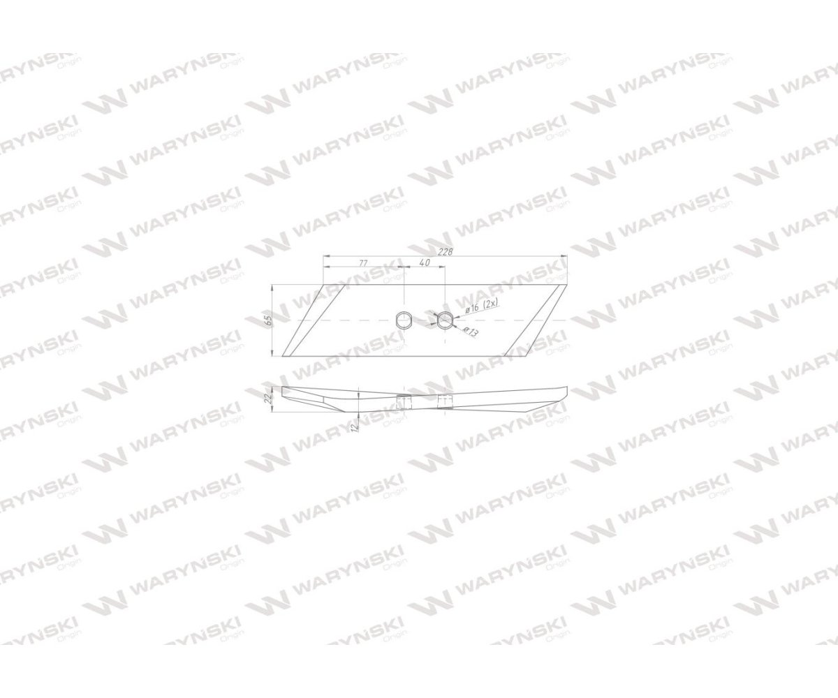 Dłuto, nakładka lemiesza prawa zastosowanie Kverneland stal borowa WARYŃSKI