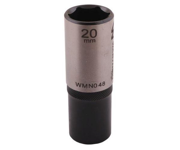 Nasadka sześciokątna 1/2". 20 mm. długa. CrV50BV30. DIN 3124. Waryński