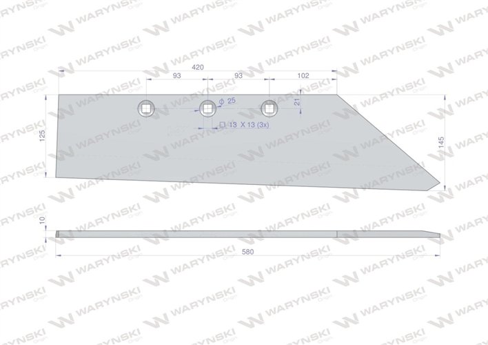 Lemiesz trapez zastosowanie B-200 Fortschritt Pług stal borowa WARYŃSKI