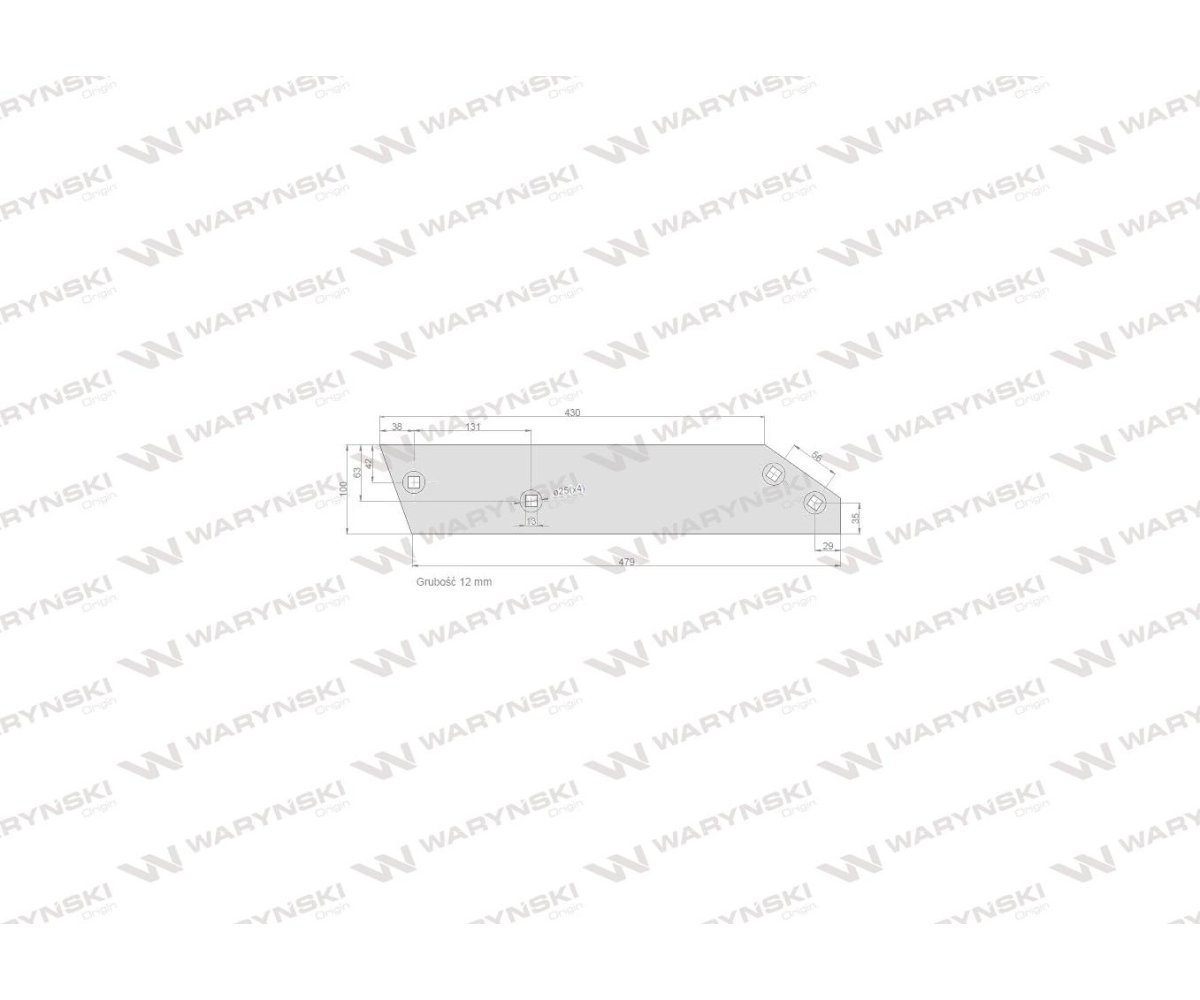 Płoza długa zastosowanie PR/71 Unia Pług stal borowa WARYŃSKI