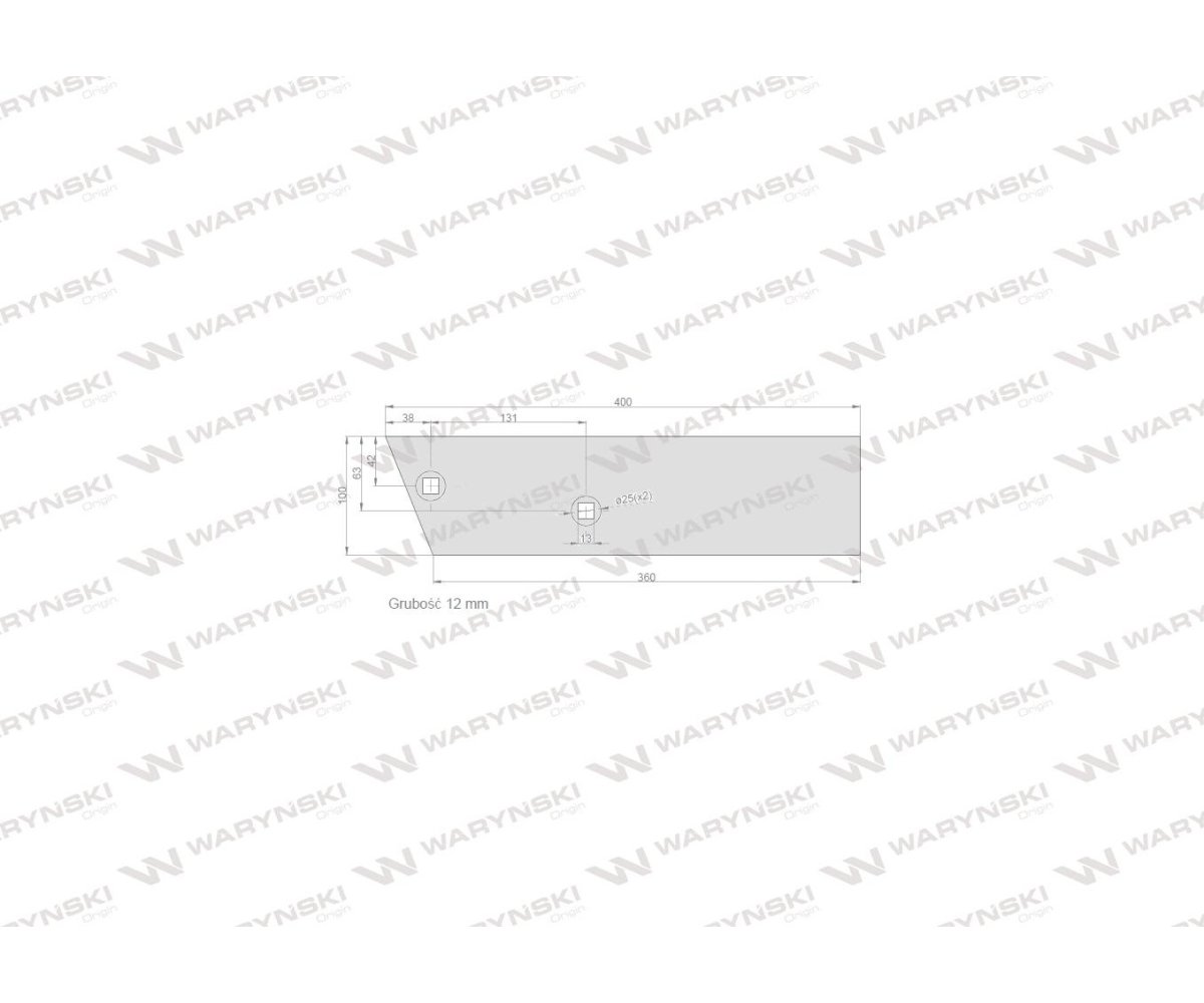 Płoza krótka zastosowanie PR/72 Unia Pług stal borowa WARYŃSKI