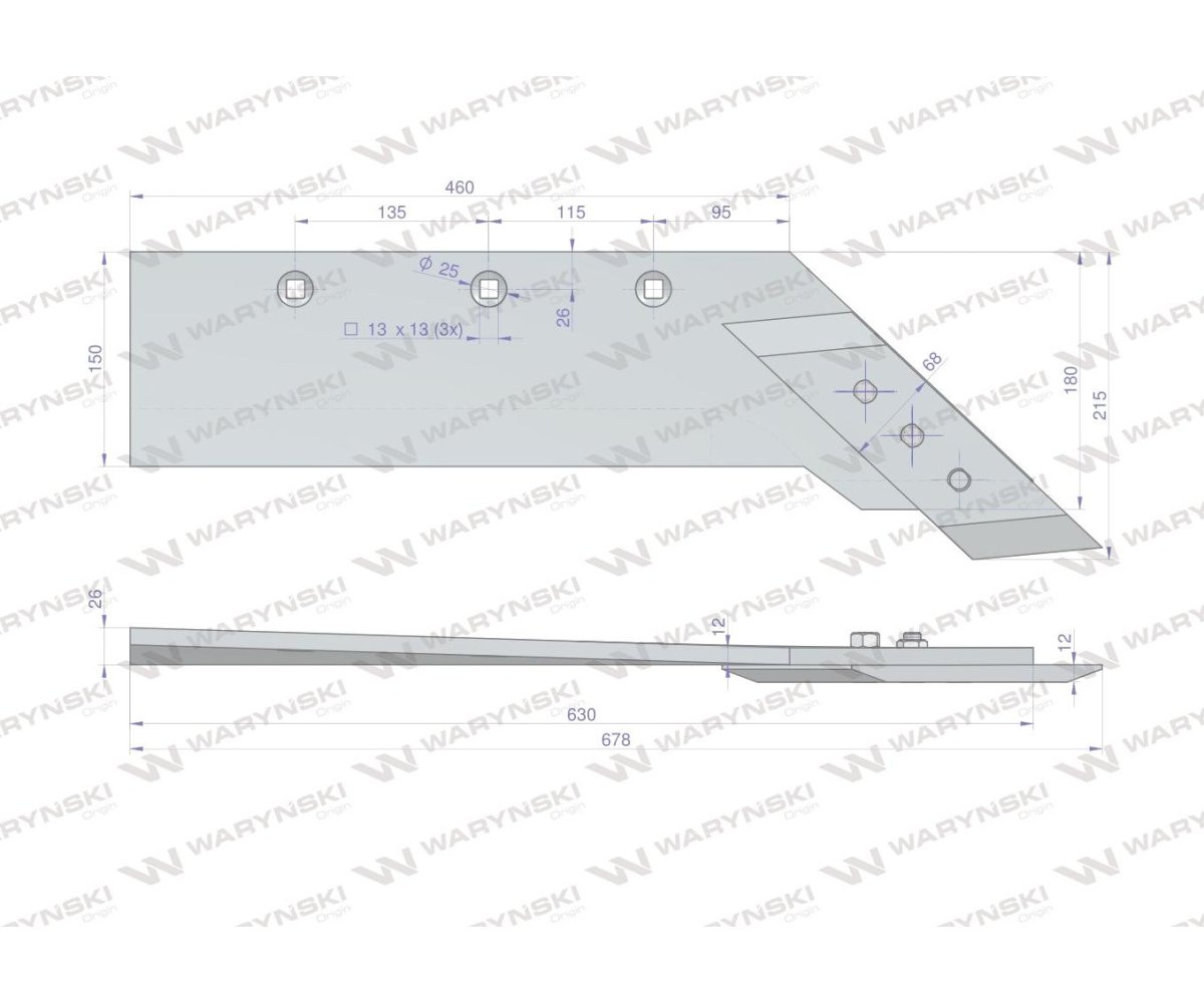 Lemiesz z dłutem zastosowanie PHX Pług stal borowa WARYŃSKI
