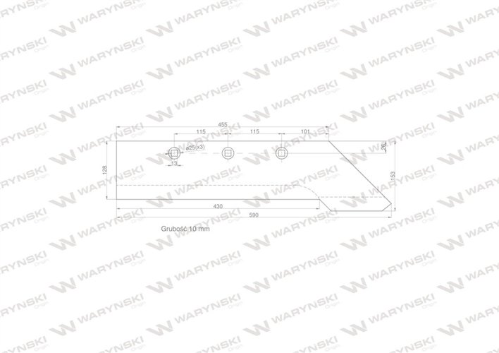 Lemiesz 4-skibowy z dziobem zastosowanie PR48 Unia Pług stal borowa WARYŃSKI