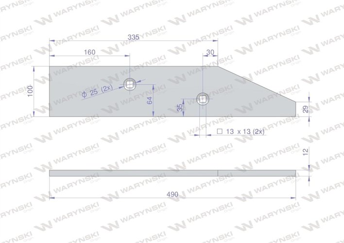 Płoza przednia lewa zastosowanie VIS 224 Unia XXl WARYŃSKI