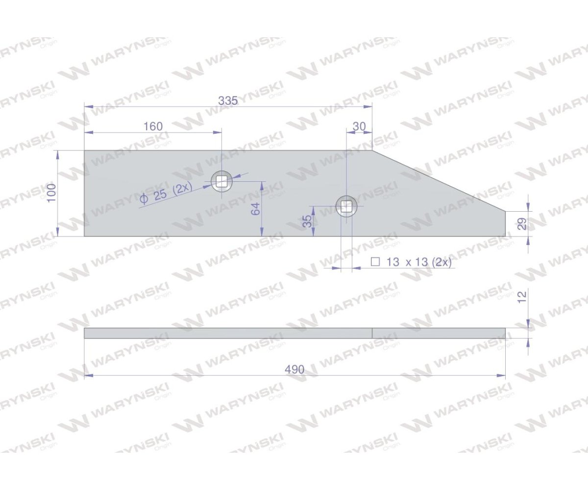 Płoza przednia lewa zastosowanie VIS 224 Unia XXl WARYŃSKI