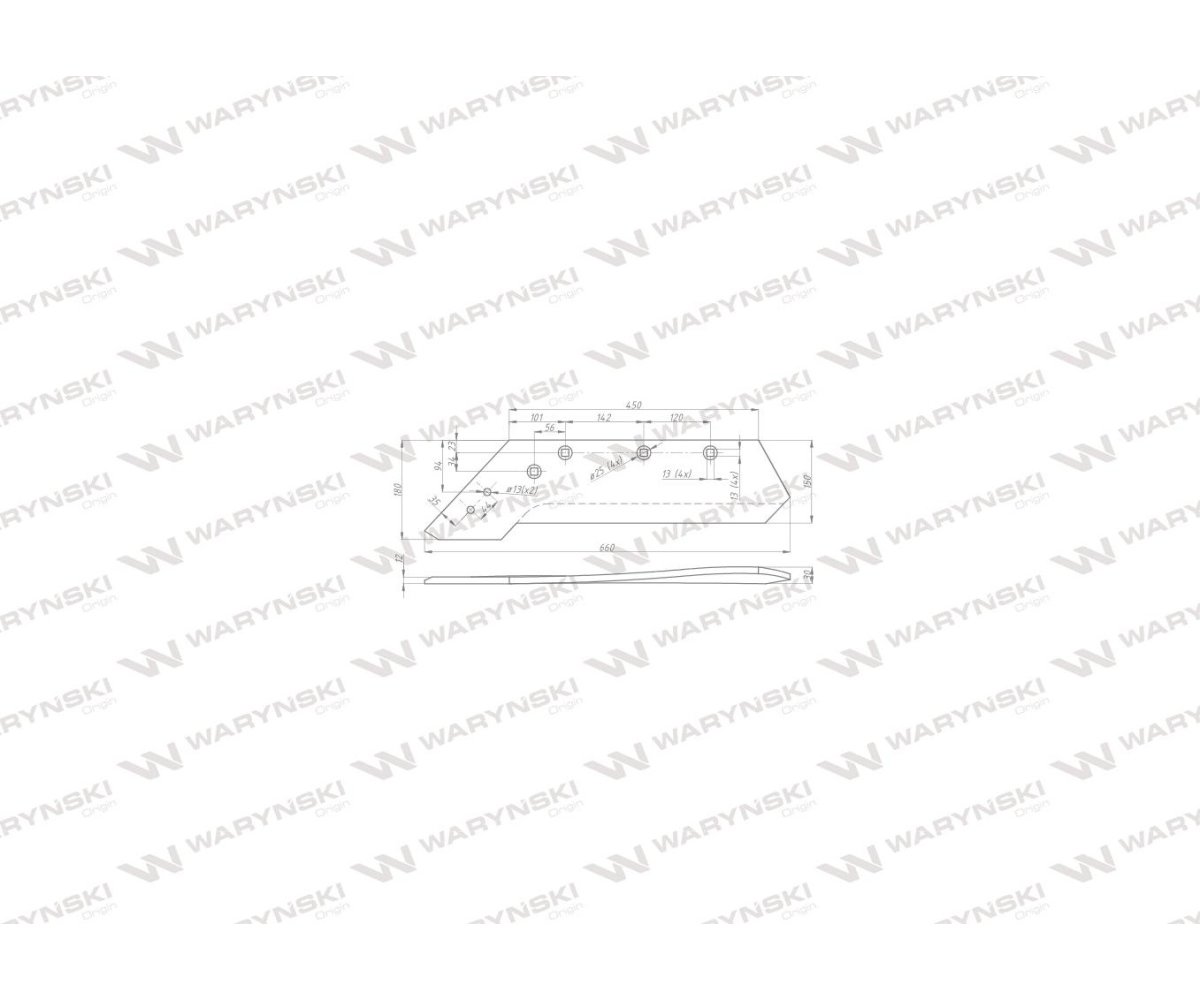 Lemiesz nkpl. lewy do dłuta zastosowanie VIS017 XXL Unia Pług stal borowa Waryński