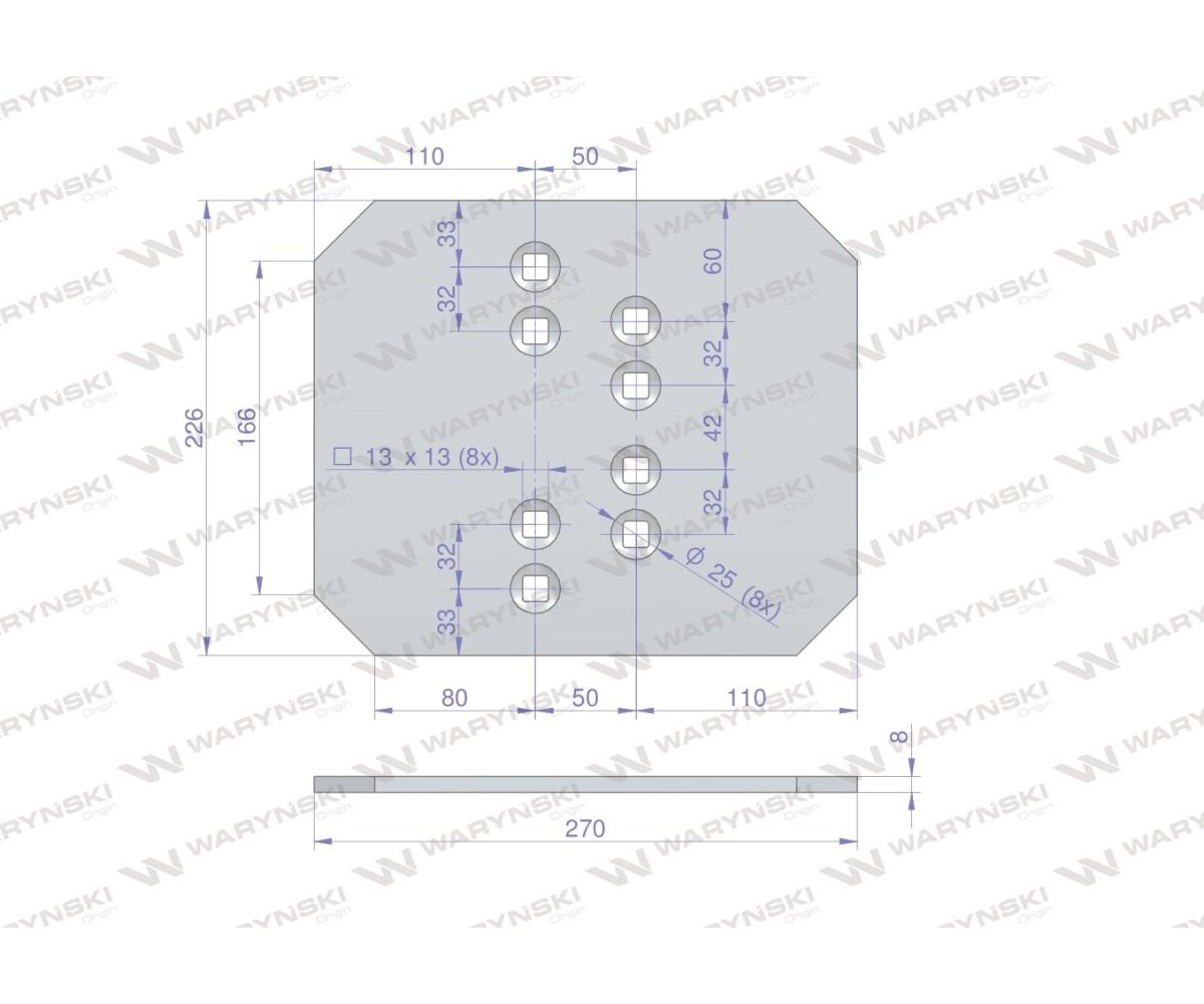 Nakładka płozy tylna prawa lewa zastosowanie VIS25 Unia MX WARYŃSKI