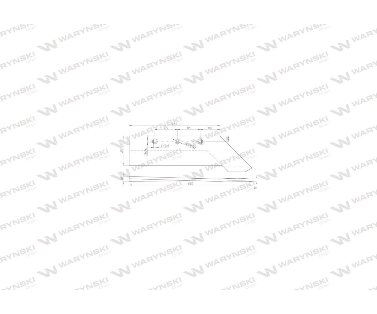 Lemiesz z dziobem zastosowanie AS/0184 Atlas Unia Pług stal borowa Waryński