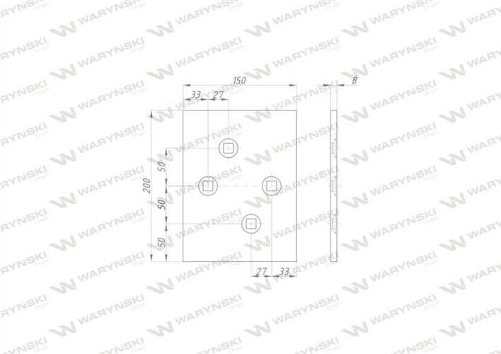 Nakładka płozy lewa tylna zastosowanie PO 735 Unia Pług stal borowa WARYŃSKI