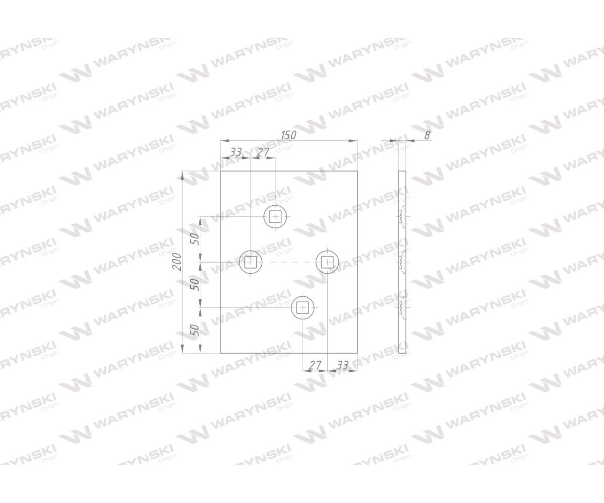 Nakładka płozy lewa tylna zastosowanie PO 735 Unia Pług stal borowa WARYŃSKI