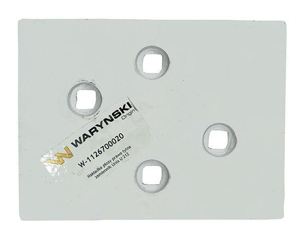 Nakładka płozy prawa tylna zastosowanie U 212 Unia Pług stal borowa WARYŃSKI