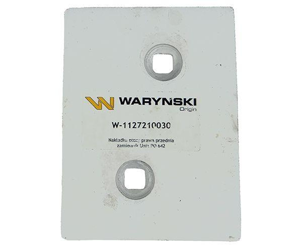 Nakładka płozy prawa przednia zastosowanie PO 642 Unia Pług stal borowa WARYŃSKI