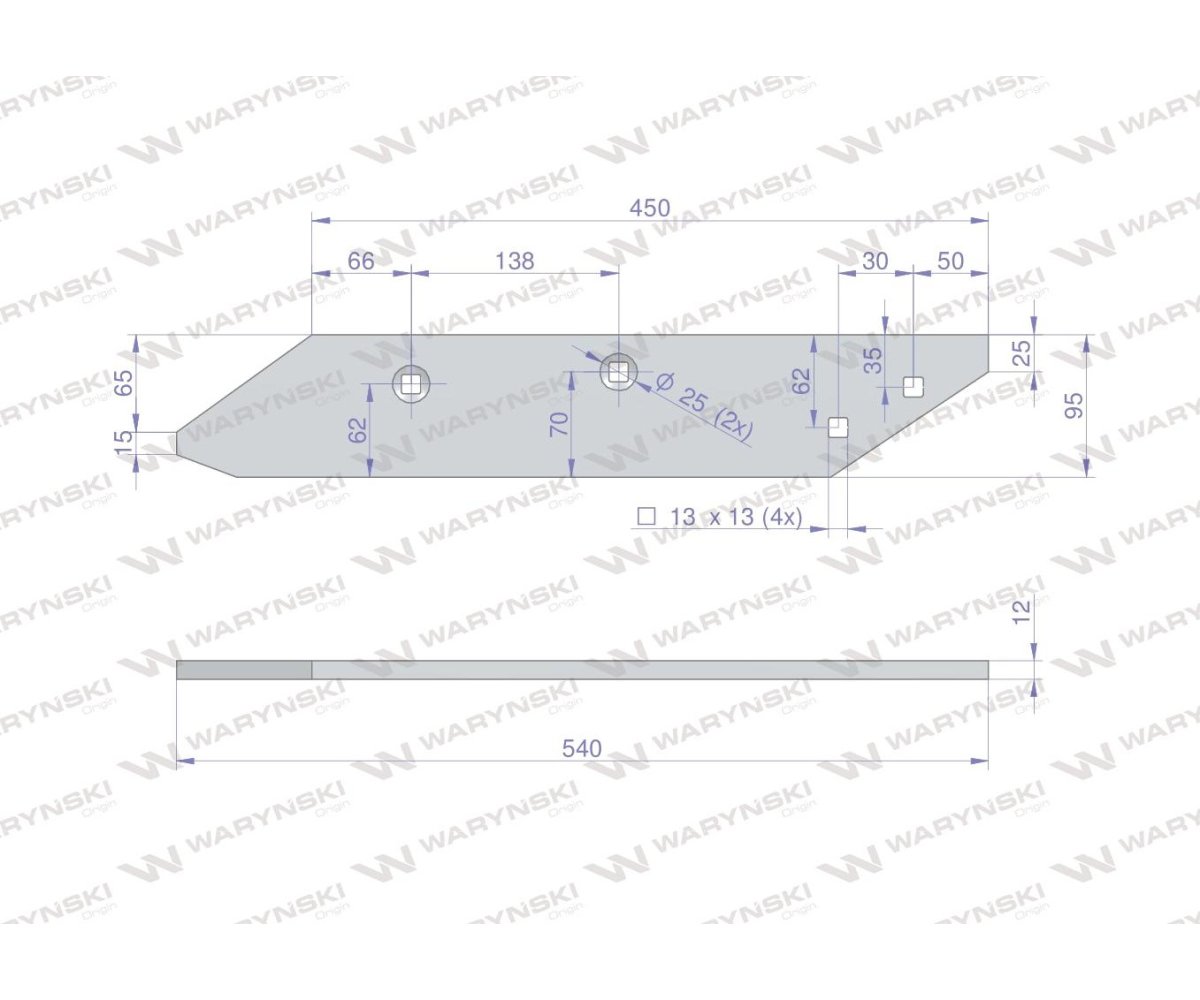 Listwa płozy prawa zastosowanie PO1879 Unia MX WARYŃSKI