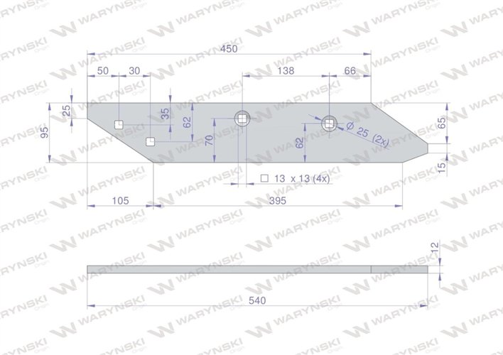 Listwa płozy lewa zastosowanie PO1895 Unia MX WARYŃSKI