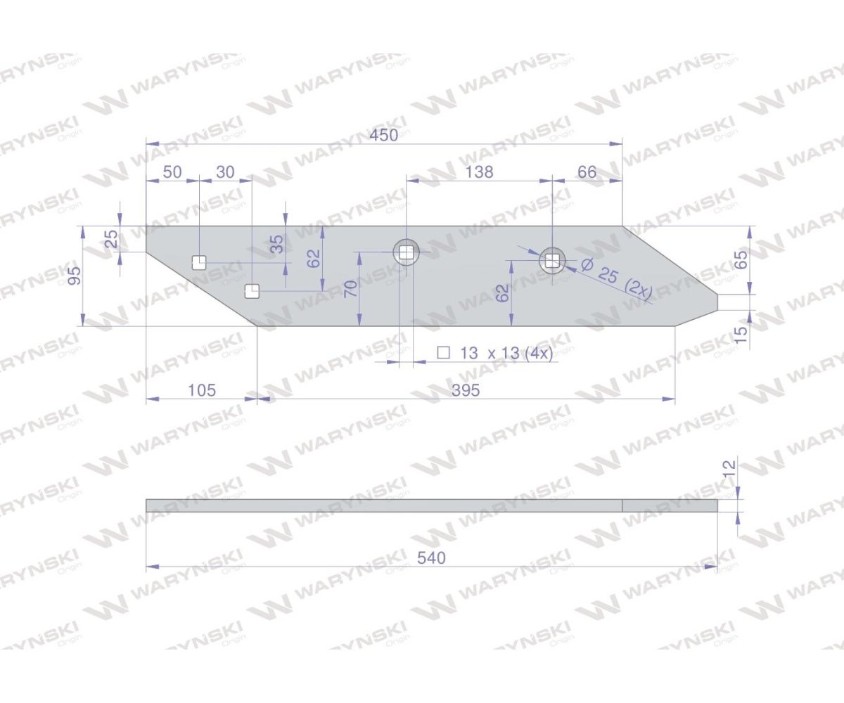 Listwa płozy lewa zastosowanie PO1895 Unia MX WARYŃSKI