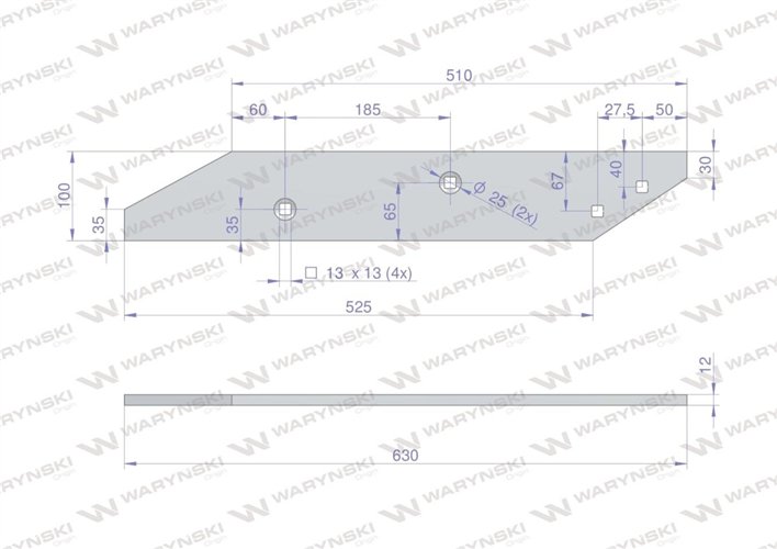 Listwa płozy prawa zastosowanie Long Unia WARYŃSKI