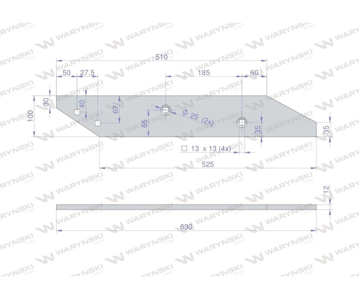 Listwa płozy lewa zastosowanie Long Unia WARYŃSKI