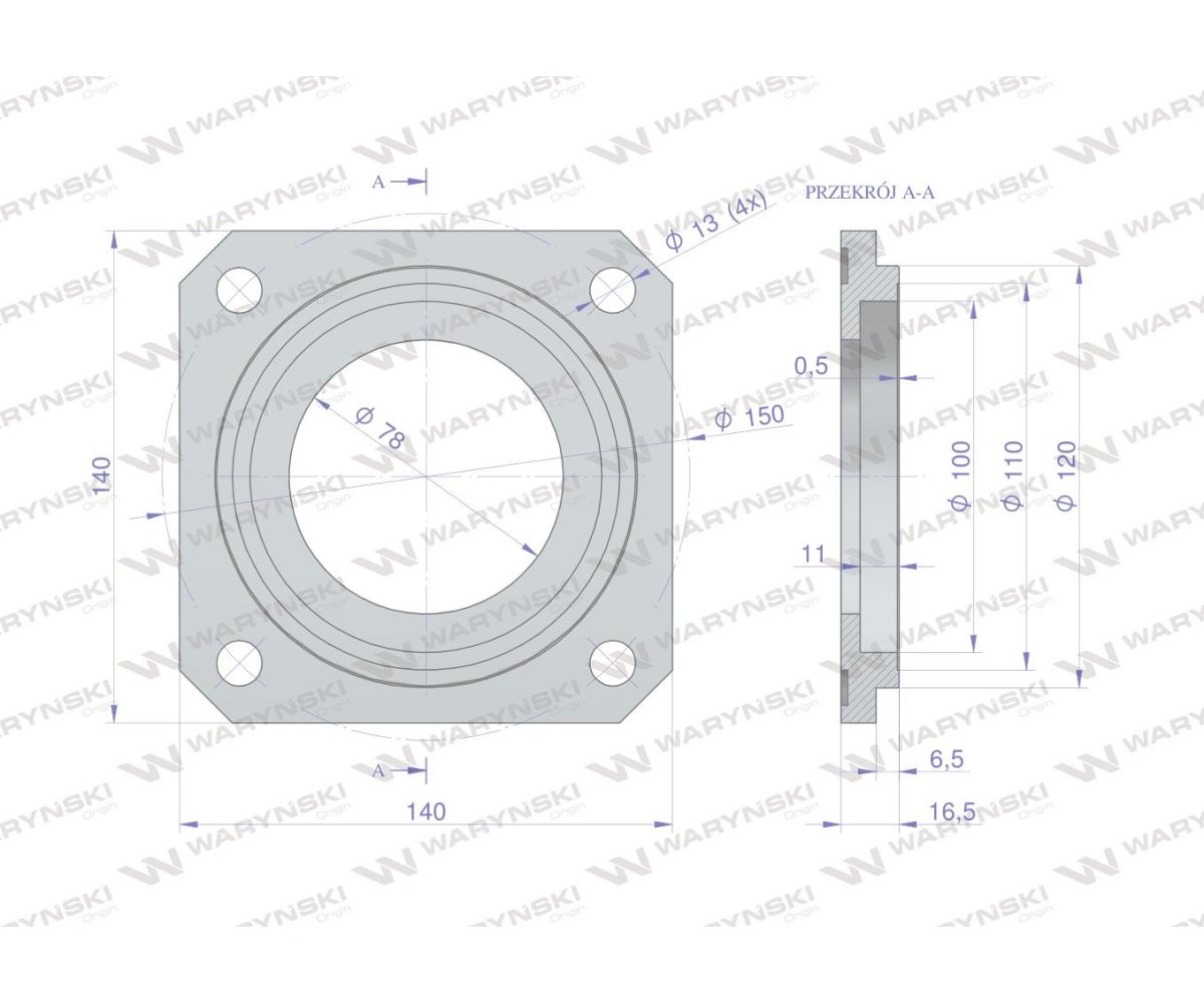 Pokrywa łożyska gruba Talerzówka Waryński