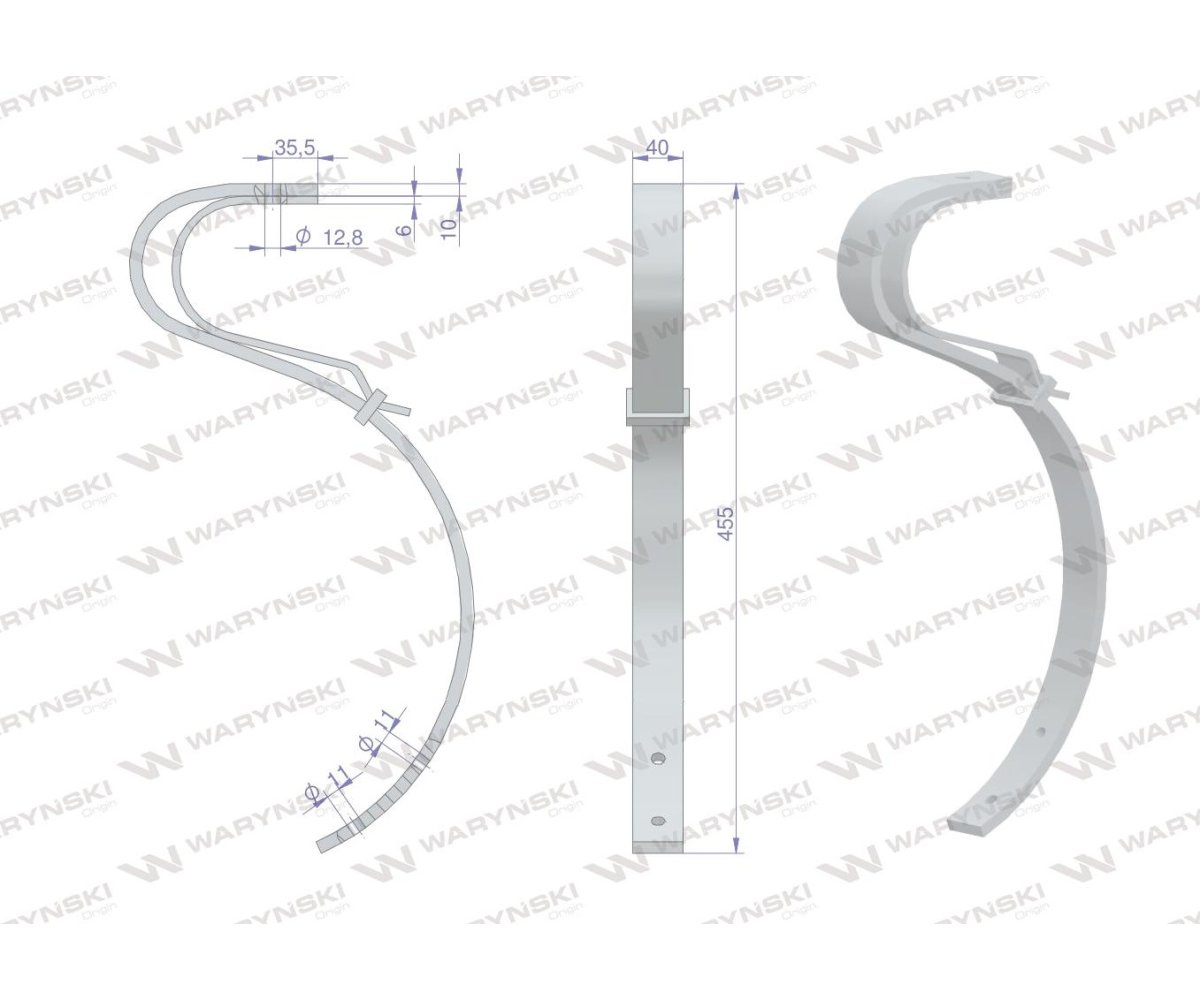 Ząb kultywatora BEZ REDLICZKI Waryński