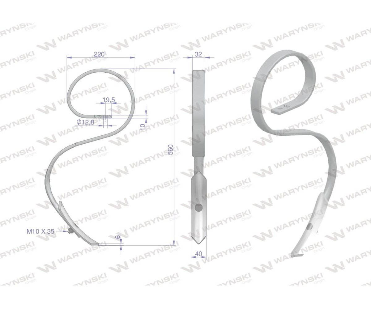 Ząb sprężynowy zastosowanie typ SU Waryński