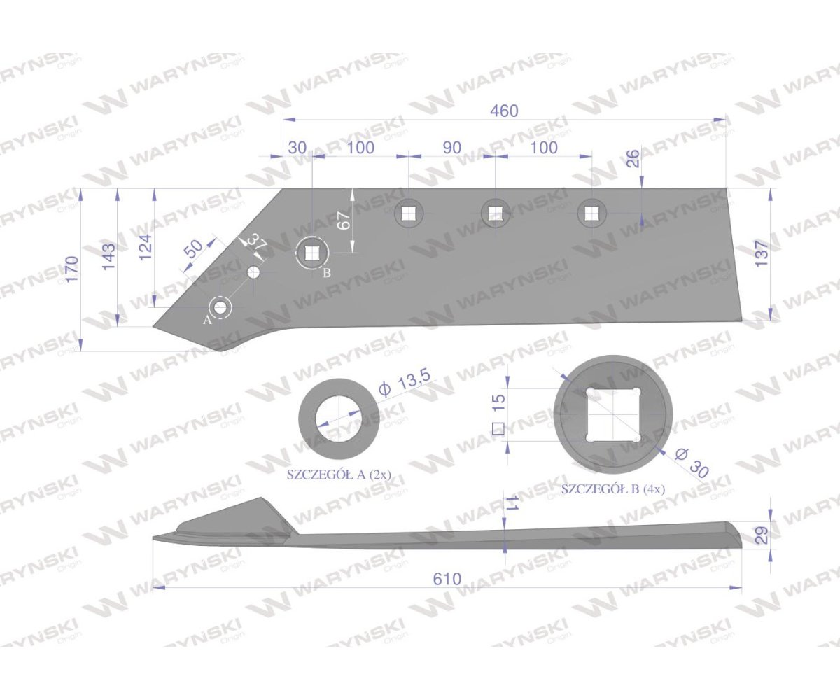 Eurolemiesz 16" lewy zastosowanie Gregoire-Besson 173613 stal borowa WARYŃSKI