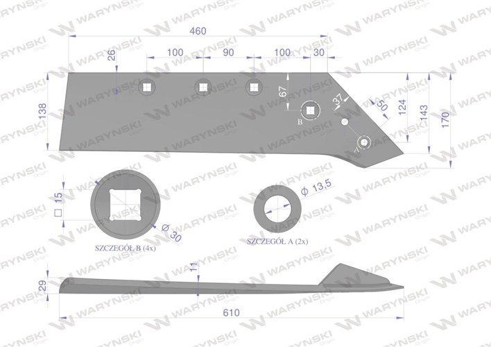Eurolemiesz 16" prawy zastosowanie Gregoire-Besson 173614 stal borowa WARYŃSKI