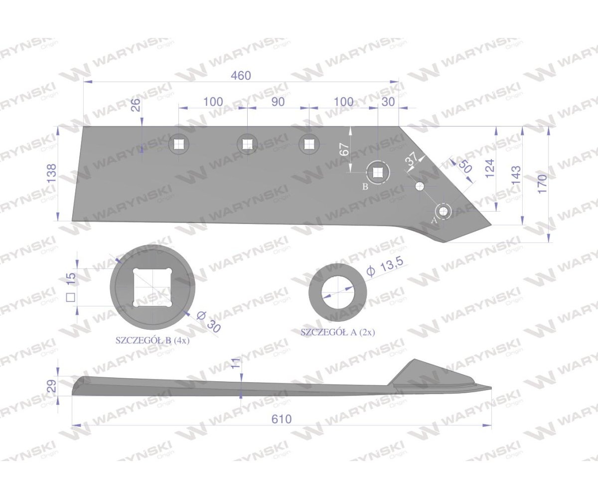 Eurolemiesz 16" prawy zastosowanie Gregoire-Besson 173614 stal borowa WARYŃSKI