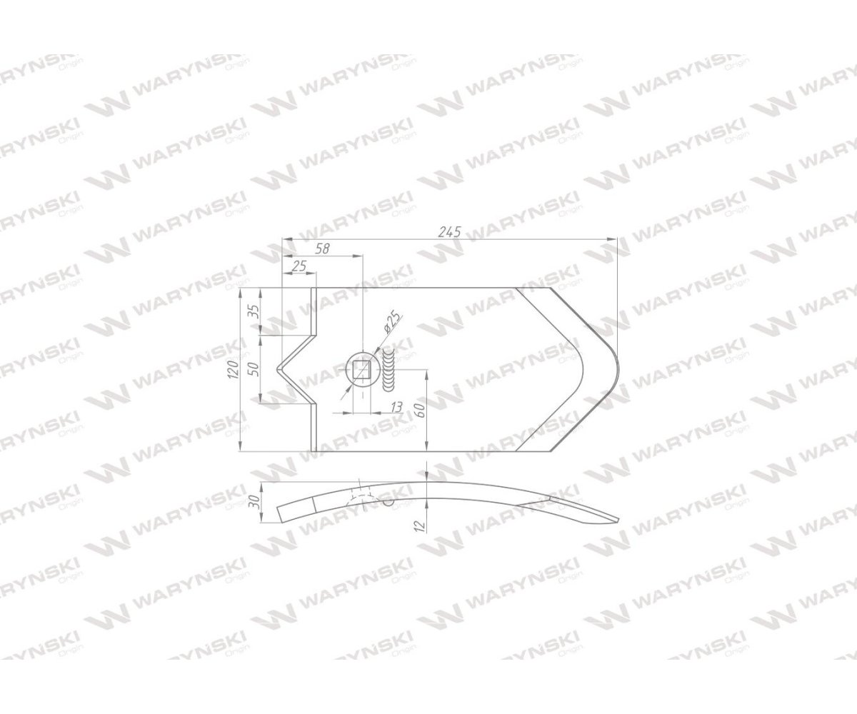 Dziób jednootworowy agregatu podorywkowego zastosowanie Ap/84 Kos Unia stal borowa Waryński