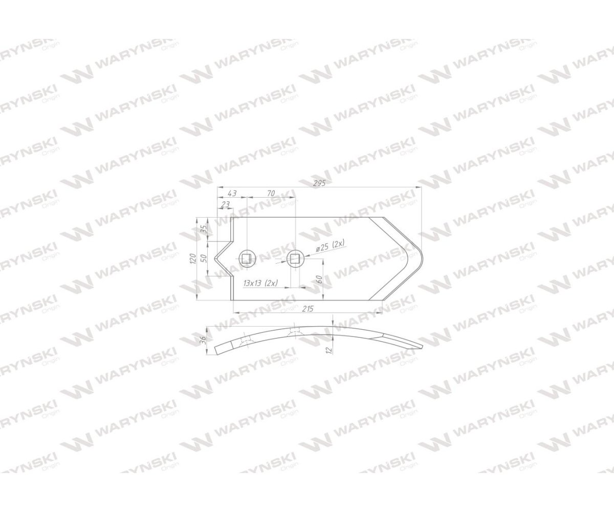 Dziób dwuotworowy agregatu podorywkowego zastosowanie Ap/701 Kos Unia stal borowa Waryński