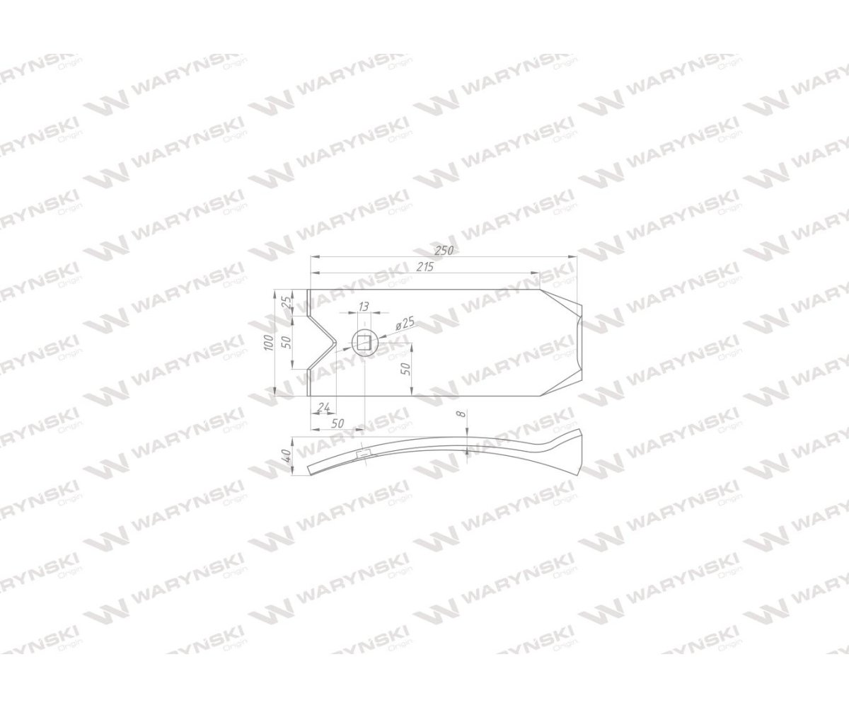 Nakładka zęba dwuotworowego zastosowanie Ap/702 Kos Unia stal borowa Waryński