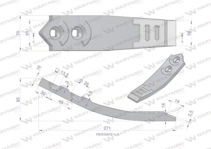 Dziób redlicy zęba zastosowanie CX Unia Cross AU/2065 Waryński Maxx 11211420651