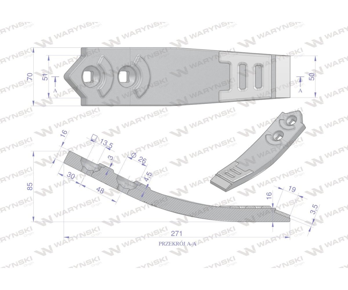 Dziób redlicy zęba zastosowanie CX Unia Cross AU/2065 Waryński Maxx 11211420651