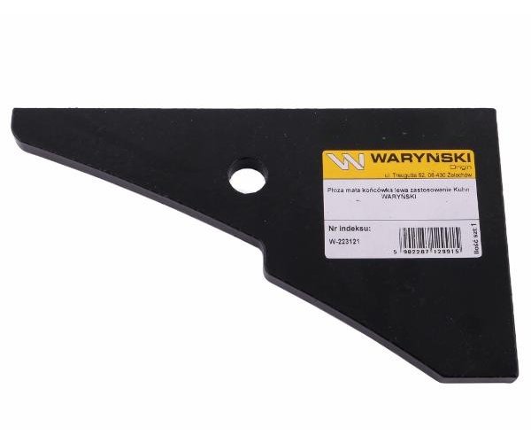 Płoza mała końcówka lewa zastosowanie Kuhn stal borowa WARYŃSKI