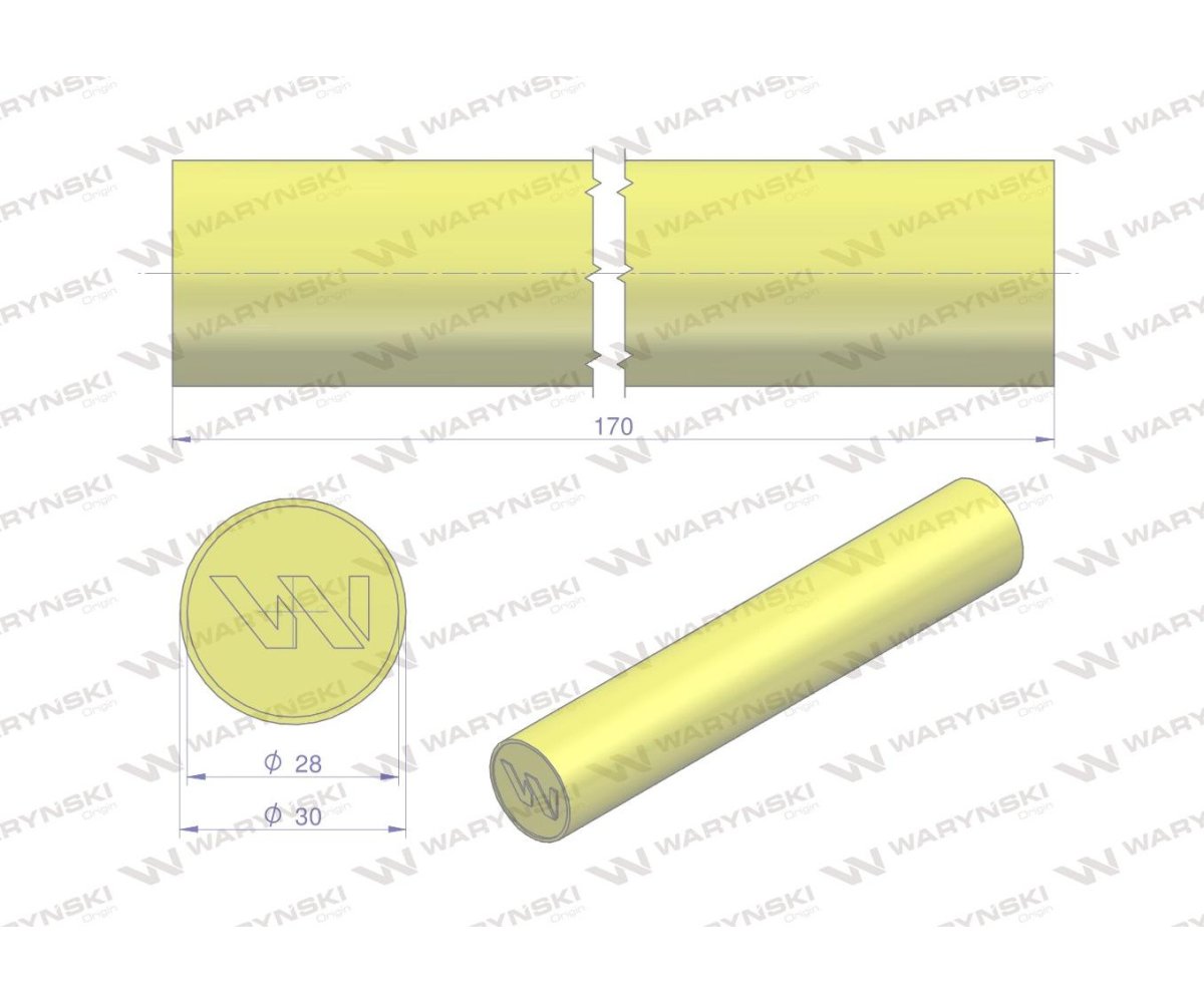 Amortyzator poliuretanowy walec 30x170 WARYŃSKI ( sprzedawane po 4 )